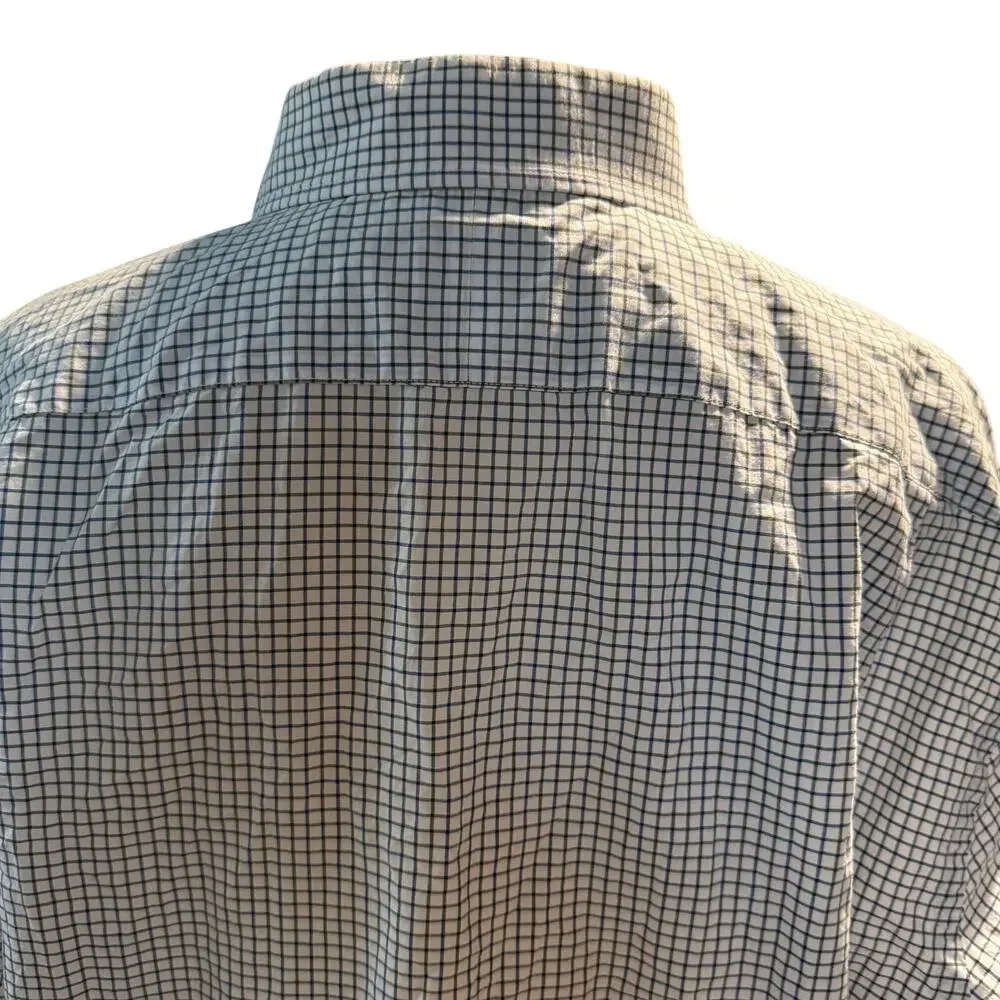 J.Crew Ludlow Two Ply Easy Care Cotton Dress Shirt, Blue Green Check, Size XL